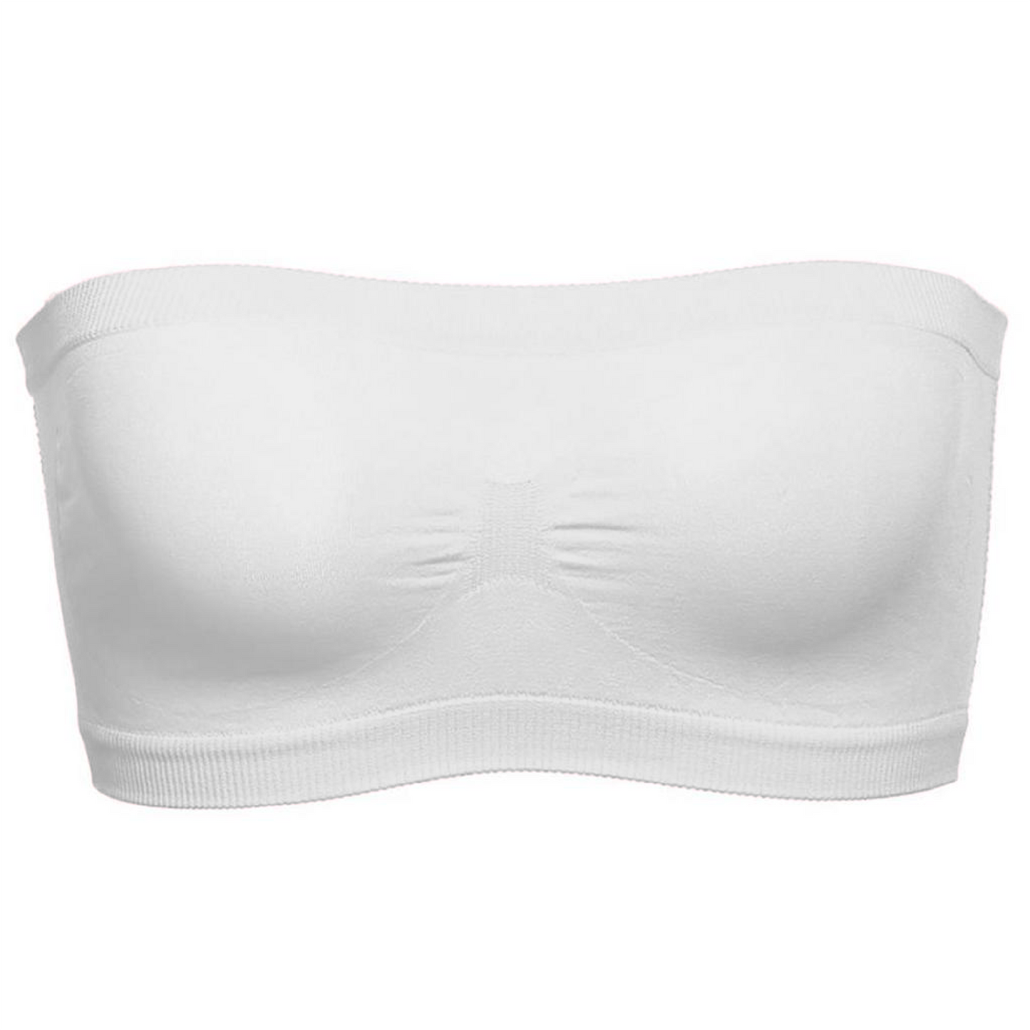 iRosesilk Seamfree Full Supportive Rib Bandeau Strapless Bra