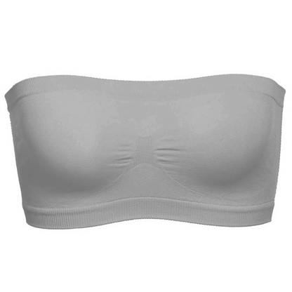 iRosesilk Seamfree Full Supportive Rib Bandeau Strapless Bra